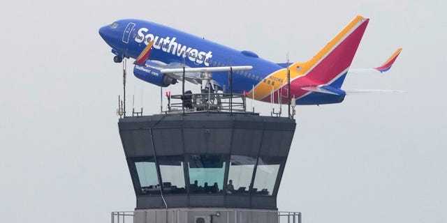 Southwest Airlines plane takes off in Chicago