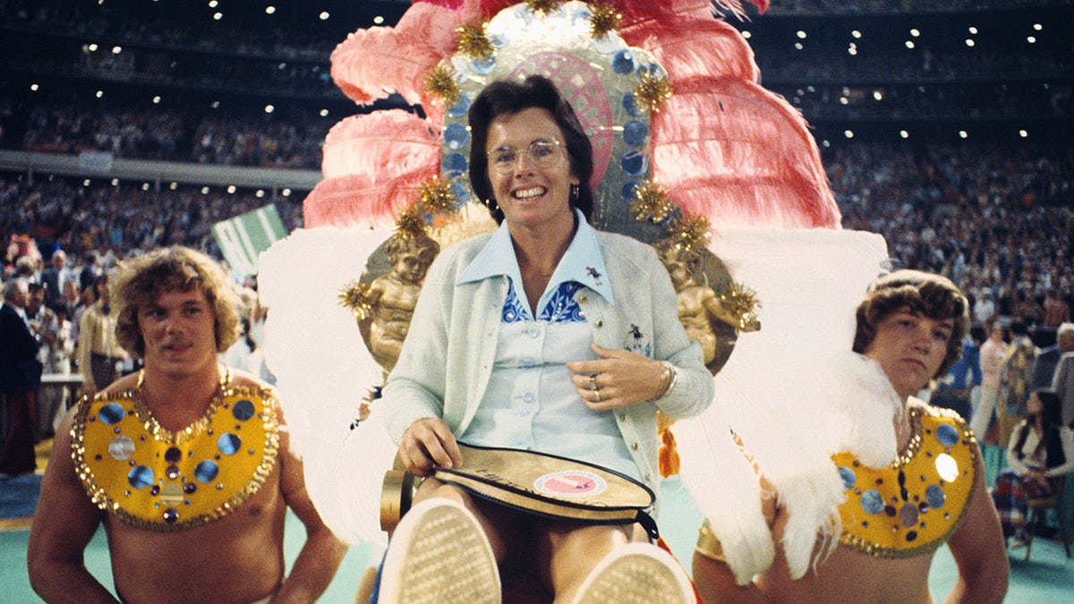 Billie Jean King before a match against Bobby Riggs