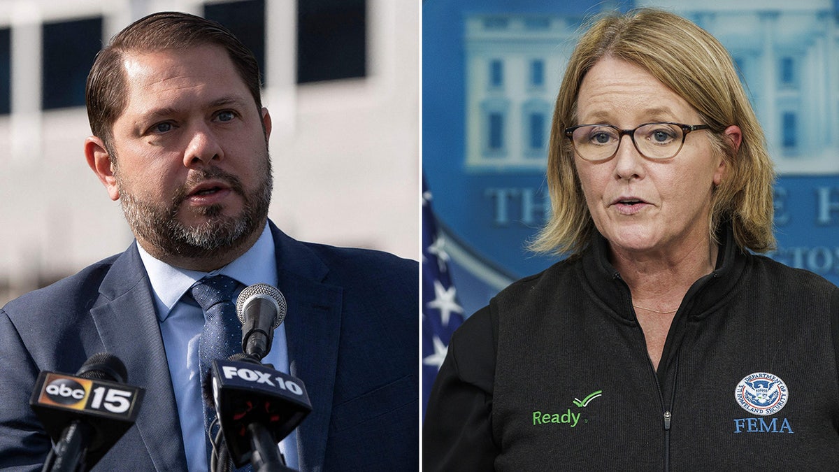 Rep. Ruben Gallego, D-Ariz., (left) blasted the Federal Emergency Management Agency after it turned down his request for its administrator Deanne Criswell (right) to tour the border. The agency also said the border was not in its "mission space."