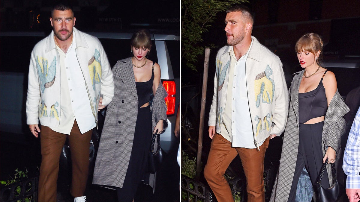 Travis Kelce holds Taylor Swift's hand in New York on date