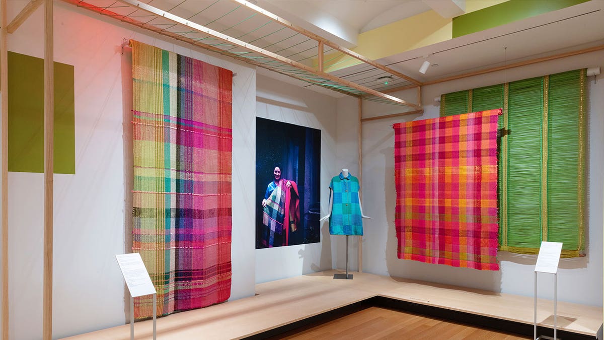 colorful textiles in exhibit