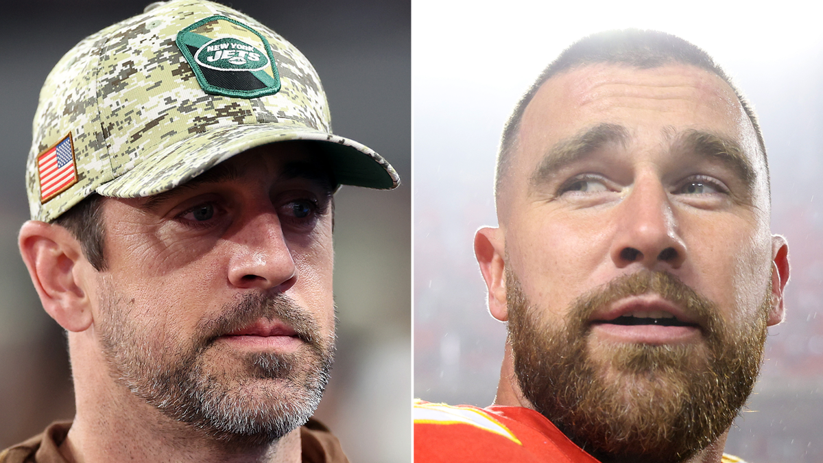 Aaron Rodgers and Travis Kelce side by side