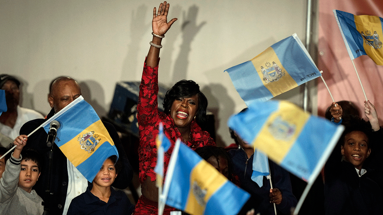 Cherelle Parker takes the state at election night party