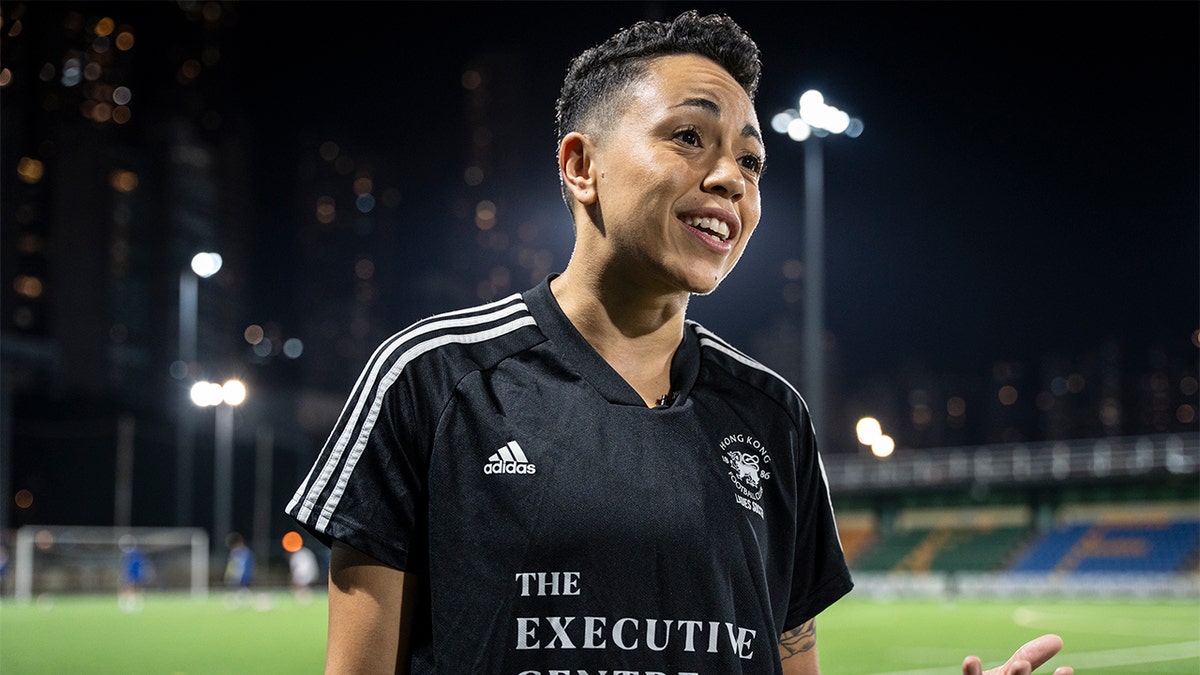 Soccer player Gina Benjamin speaking ahead of the Gay Games