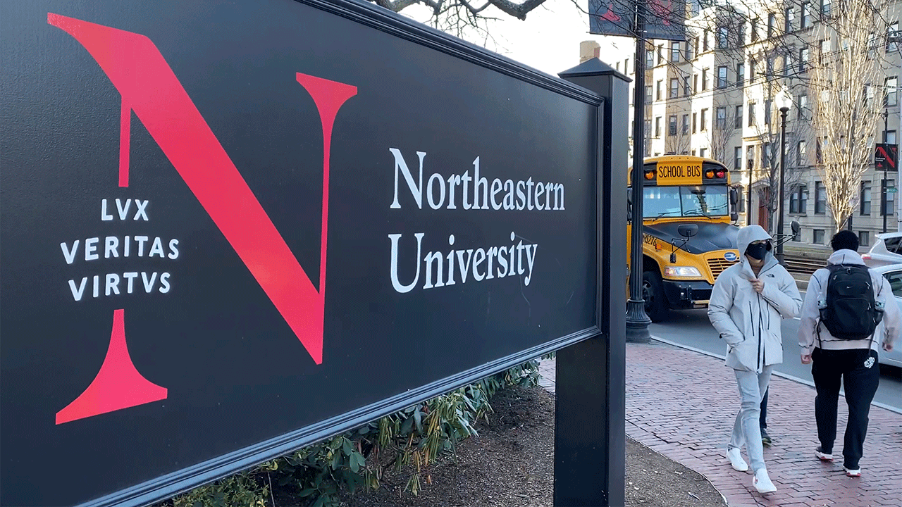 Northeastern University sign