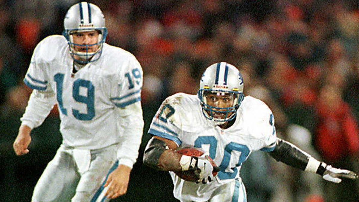 Scott Mitchell and Barry Sanders