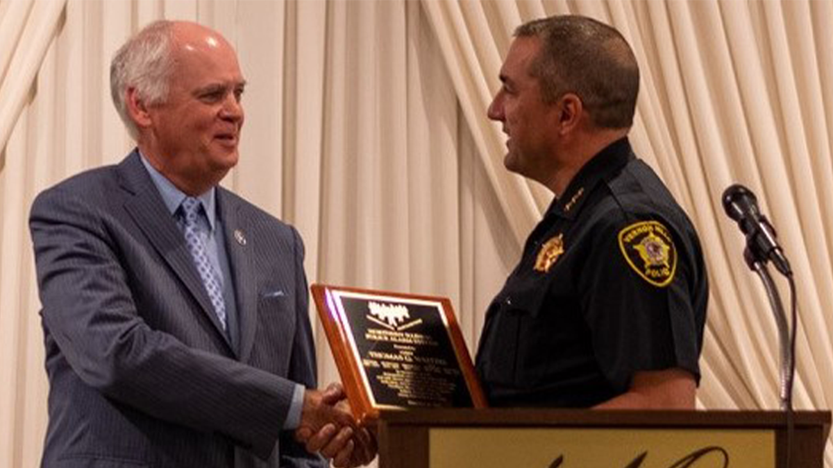Police chief Tom Weitzel award