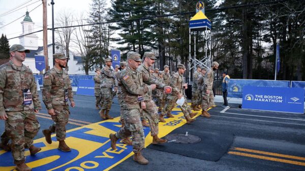 MA National Guard members kick off the 128th Boston Marathon