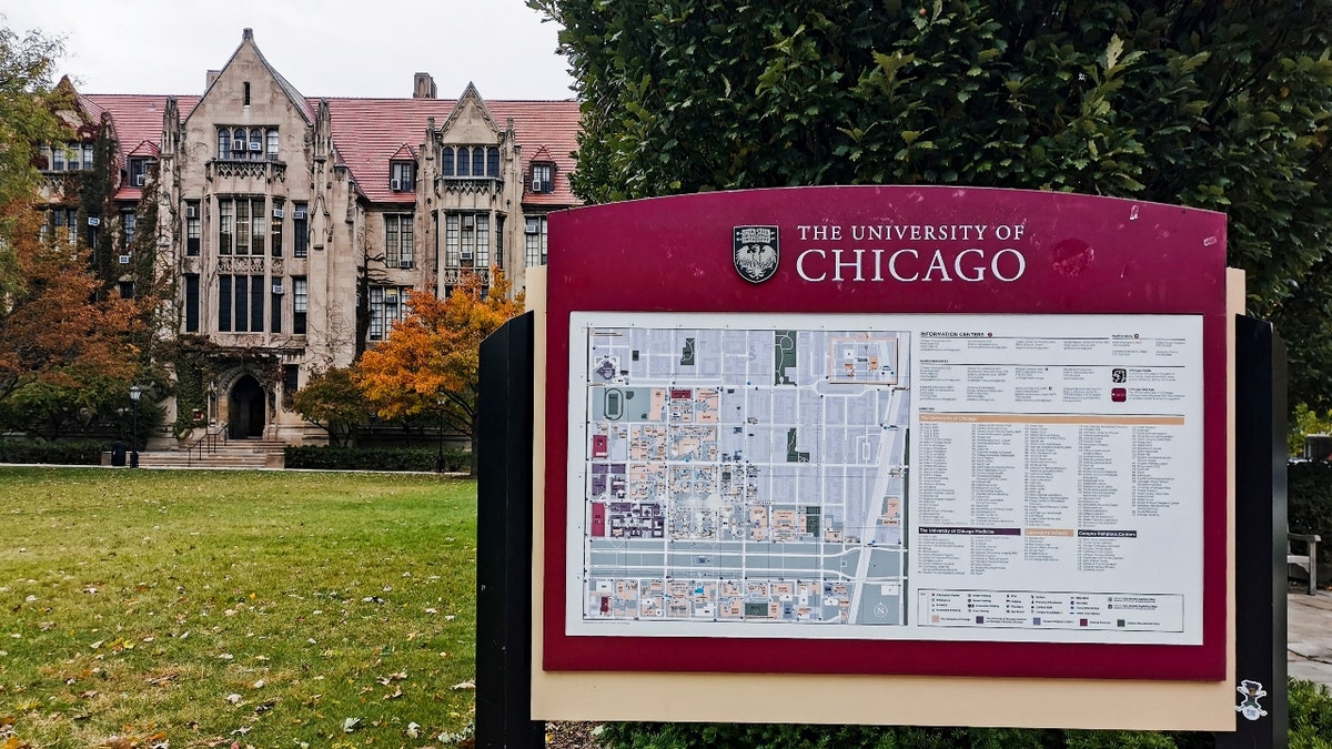 The University of Chicago campus map in Chicago,