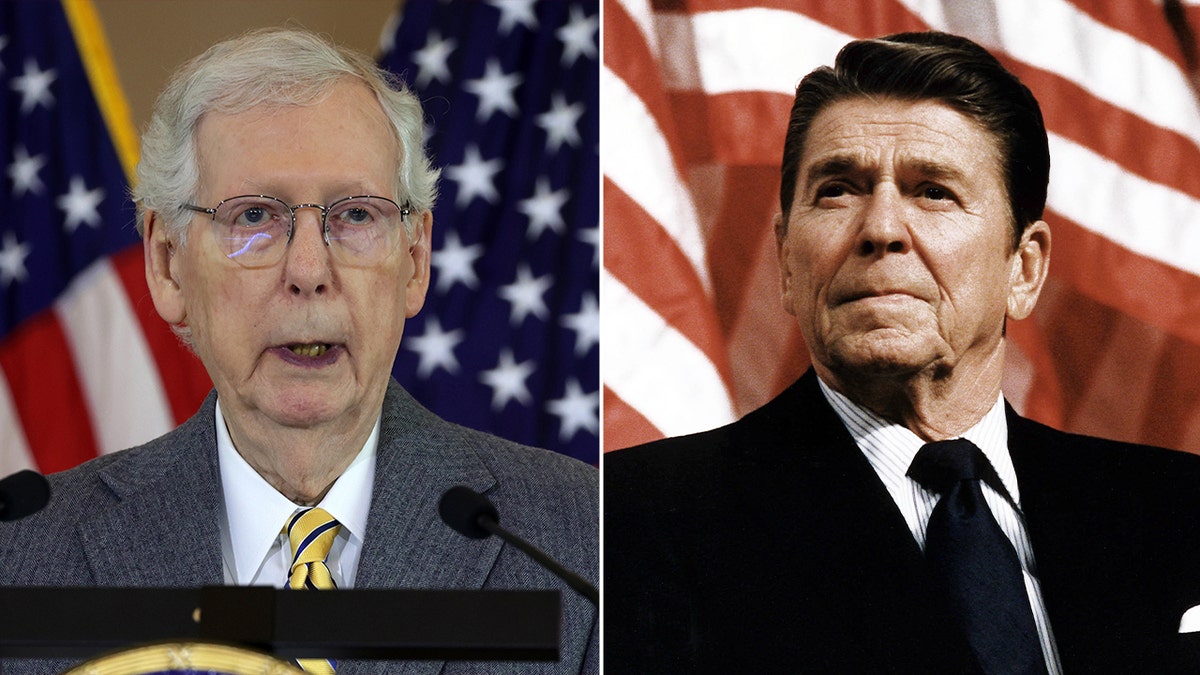 McConnell and Reagan split image