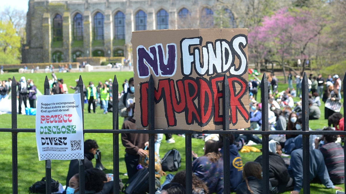 Northwestern protester sign