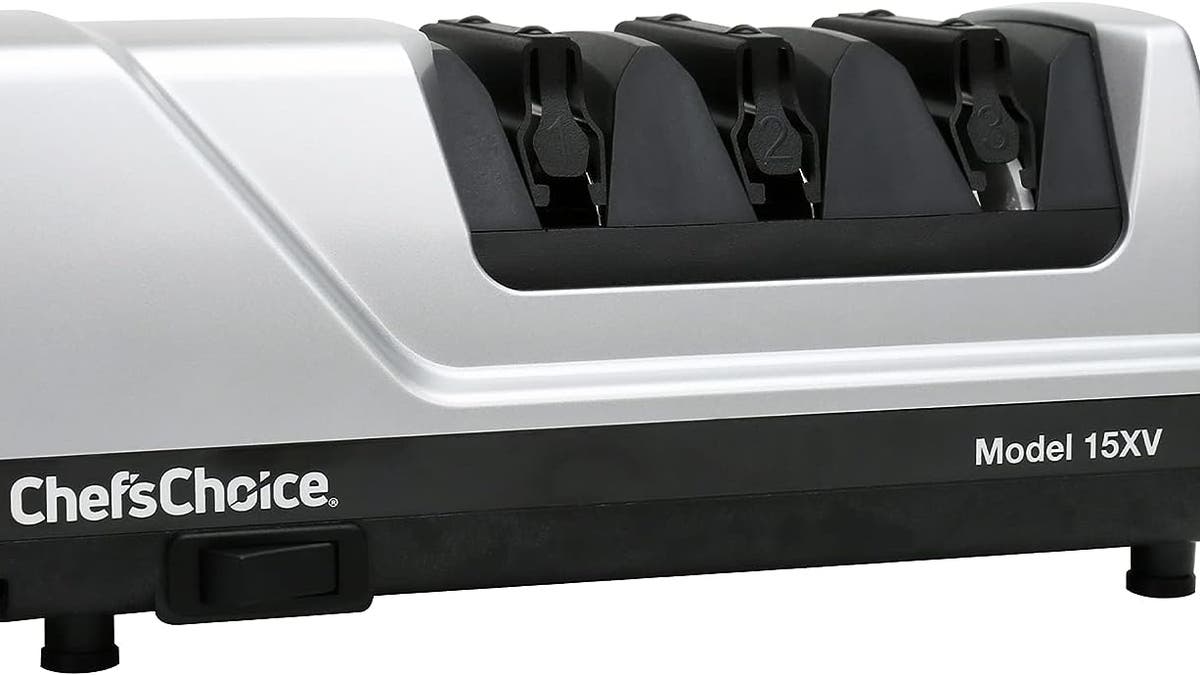 Keep knives sharp and ready to use with this electric sharpener.