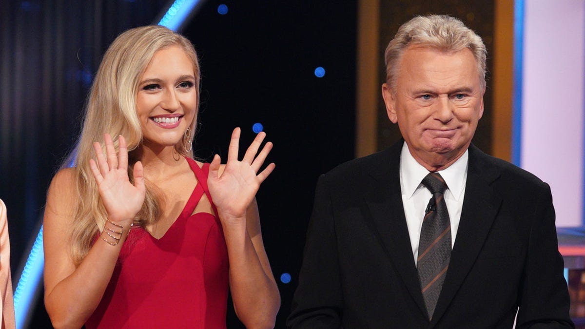 Maggie Sajak and Pat Sajak on Wheel of Fortune